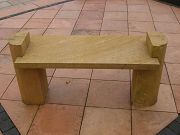 Indische Grauwacke Teak Sitzbank